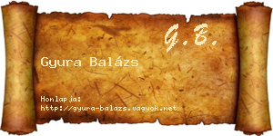 Gyura Balázs névjegykártya